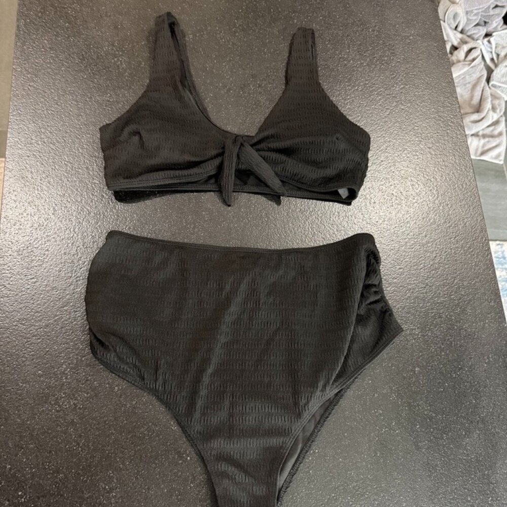 Maternity High Waisted Swim Suit - Black